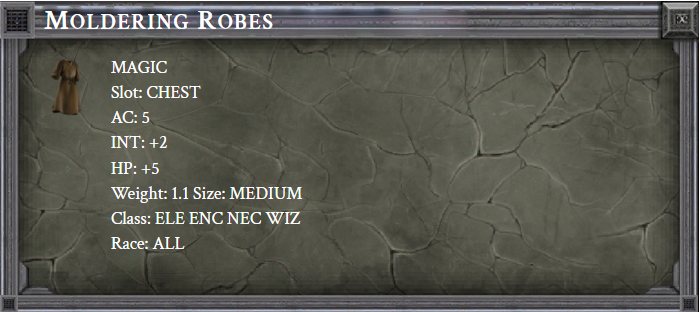 MOLDERING ROBES item card